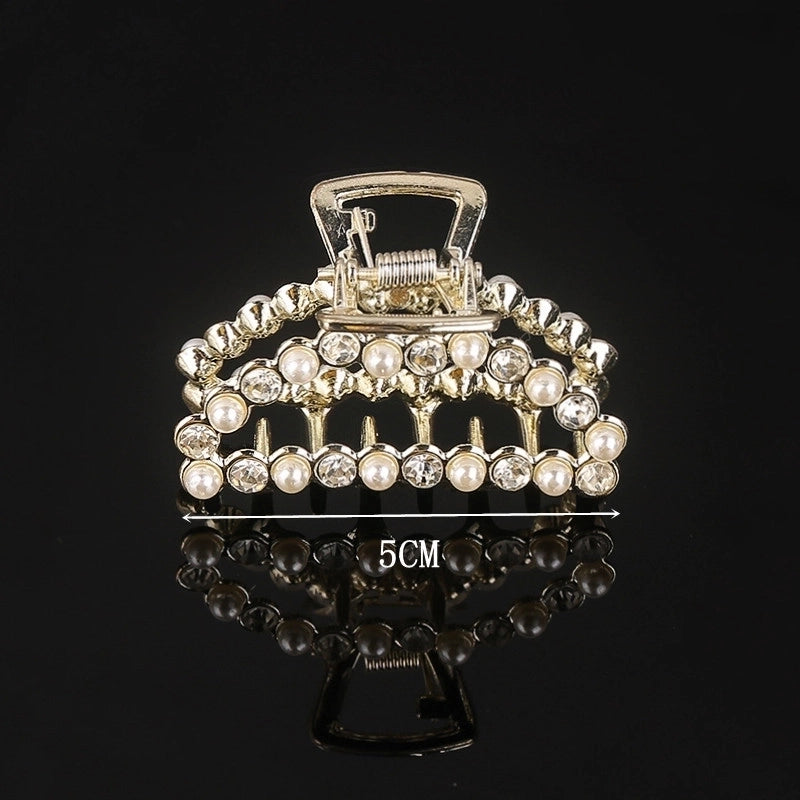 Minimalist Solid Color Alloy Inlay Rhinestones Hair Claws 1 Piece