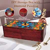 DIY Diamond Art Wooden Storage Box with Lid for Jewelry & Crafts Organization Kit