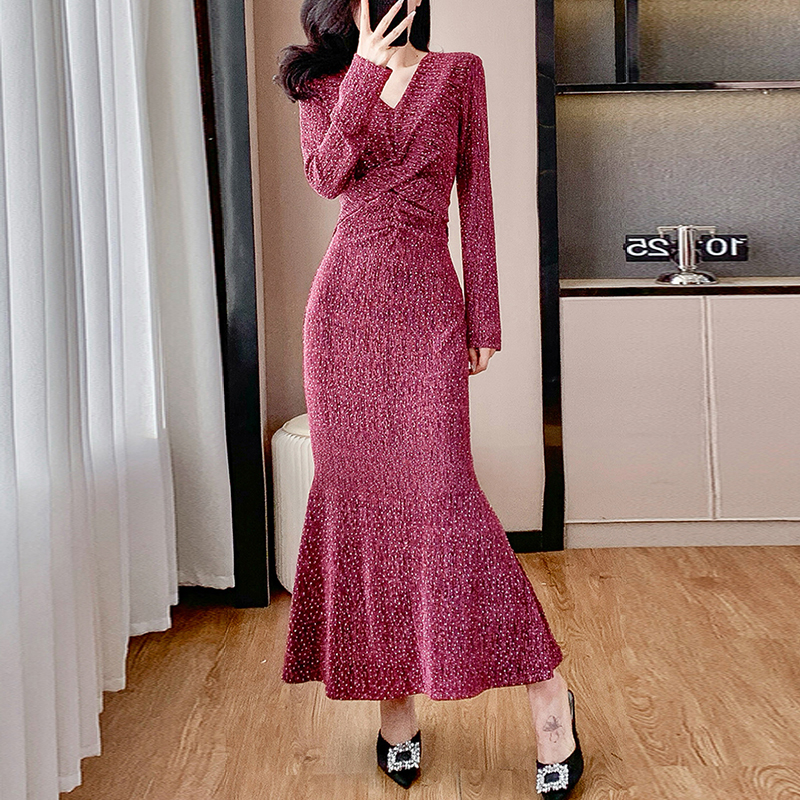 おすすめ 長袖 パーティー  デート セクシー ファッショナブルワンピース