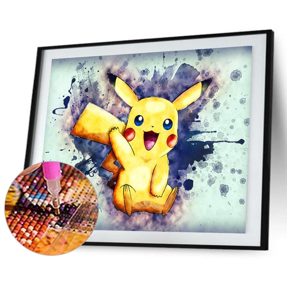 Cle De La Chambre Pokemon Diamant Pokemon de dessin animé - diamant rond complet - 40x30cm