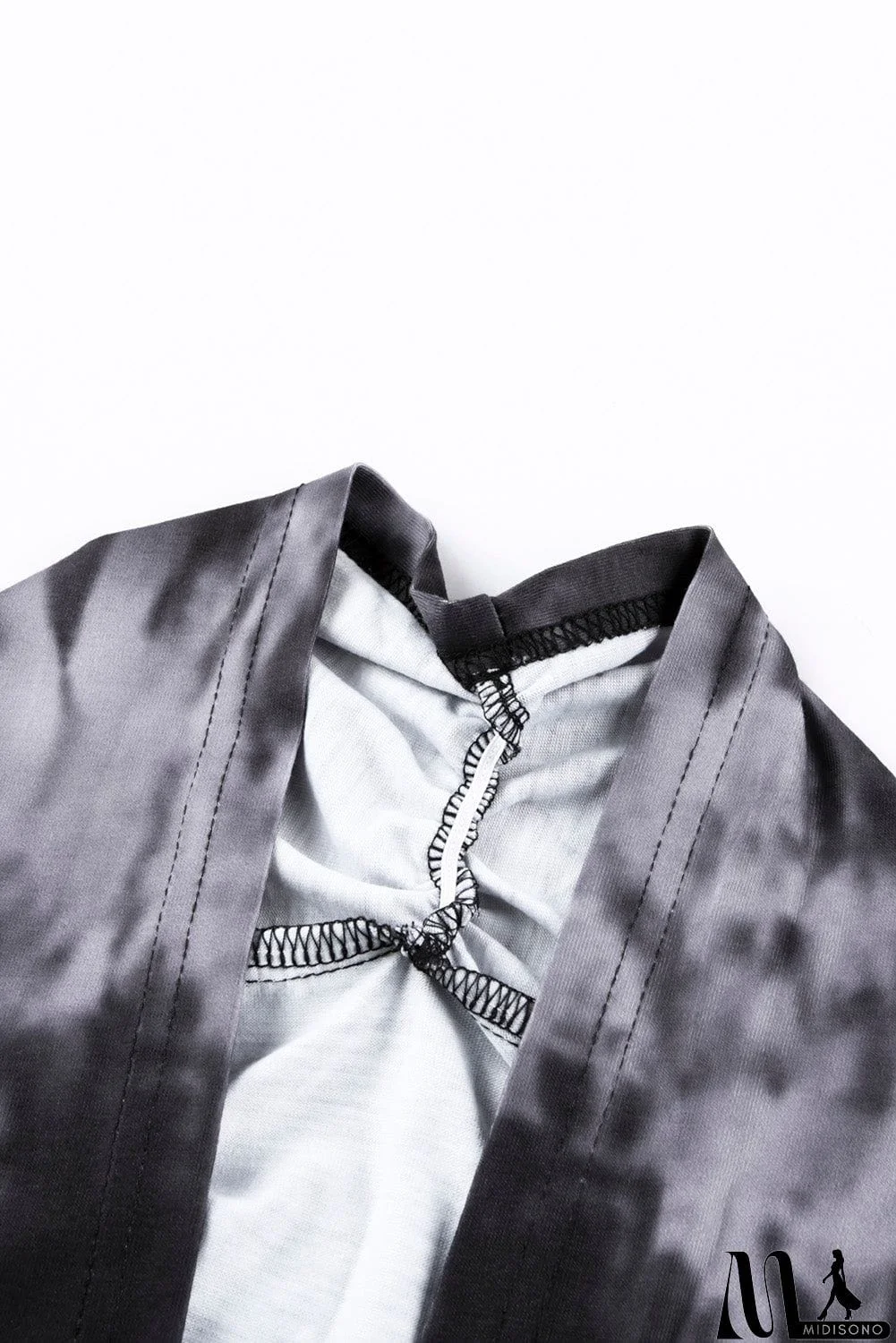 MidiSono - Black Gray Tie Dye Lightweight Cardigan