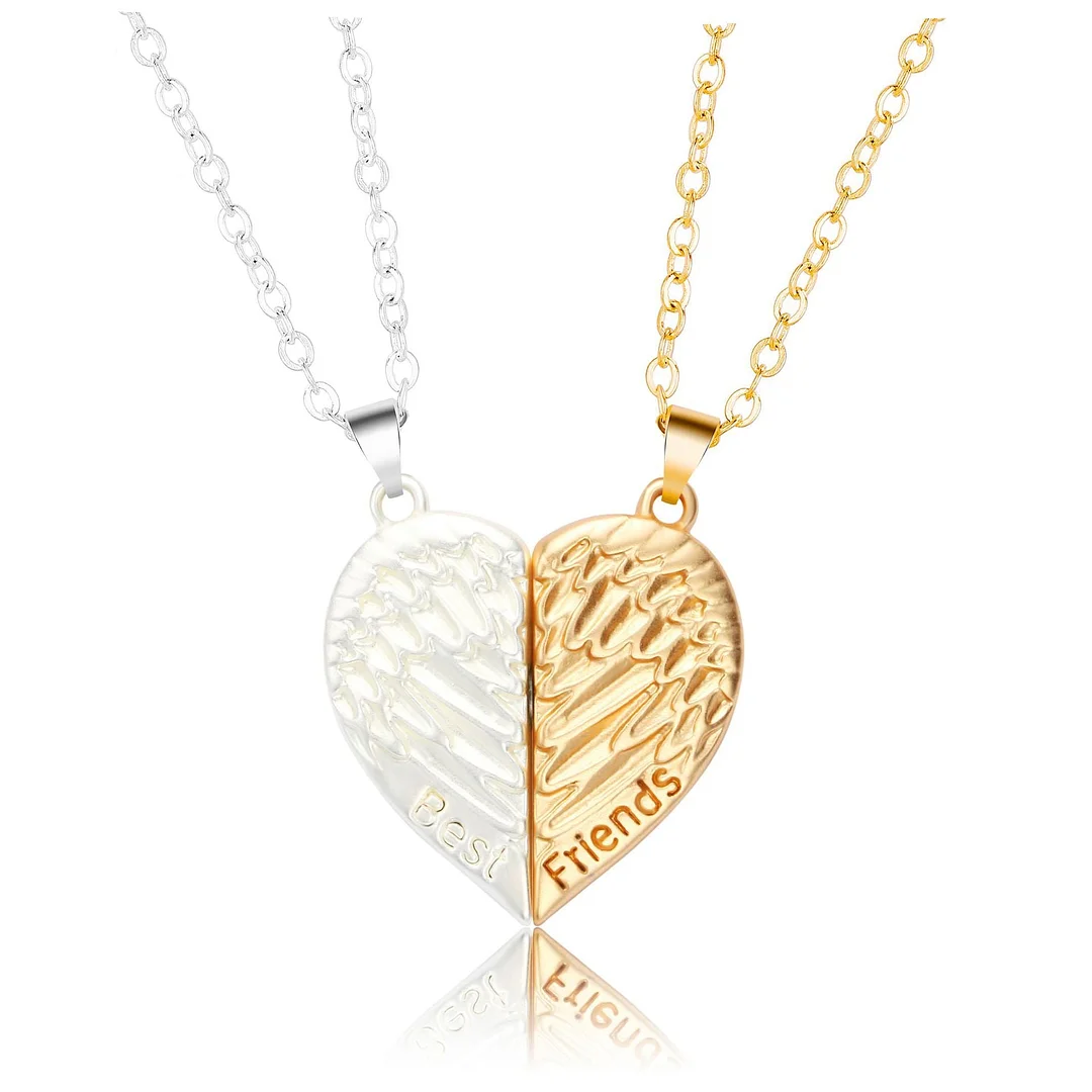 Buzzdaisy Angel Wings Love Couple Necklace Magnetic Attracts Each Other
