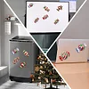6Pcs Acrylique Noël Bonbon-Bricolage Autocollant Aimant