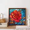Diamond Painting-DIY Full Round Drill Stained Glass Rose