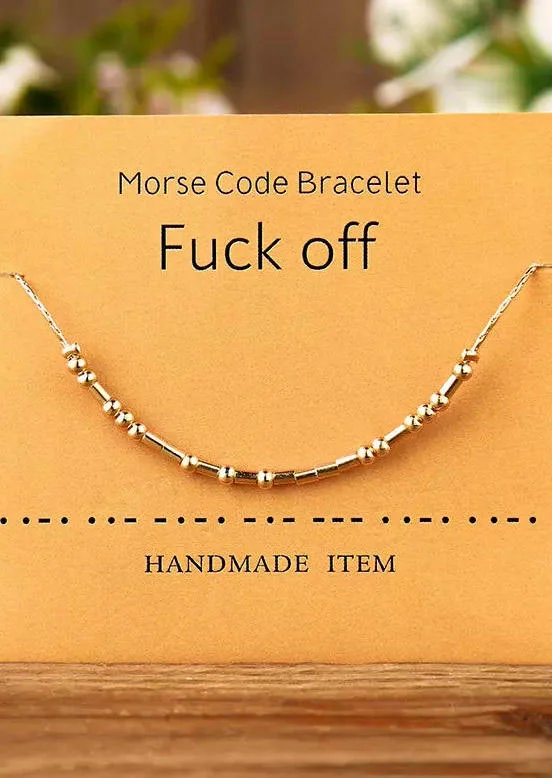 Beading Morse Code Adjustable Alloy Bracelet socialshop