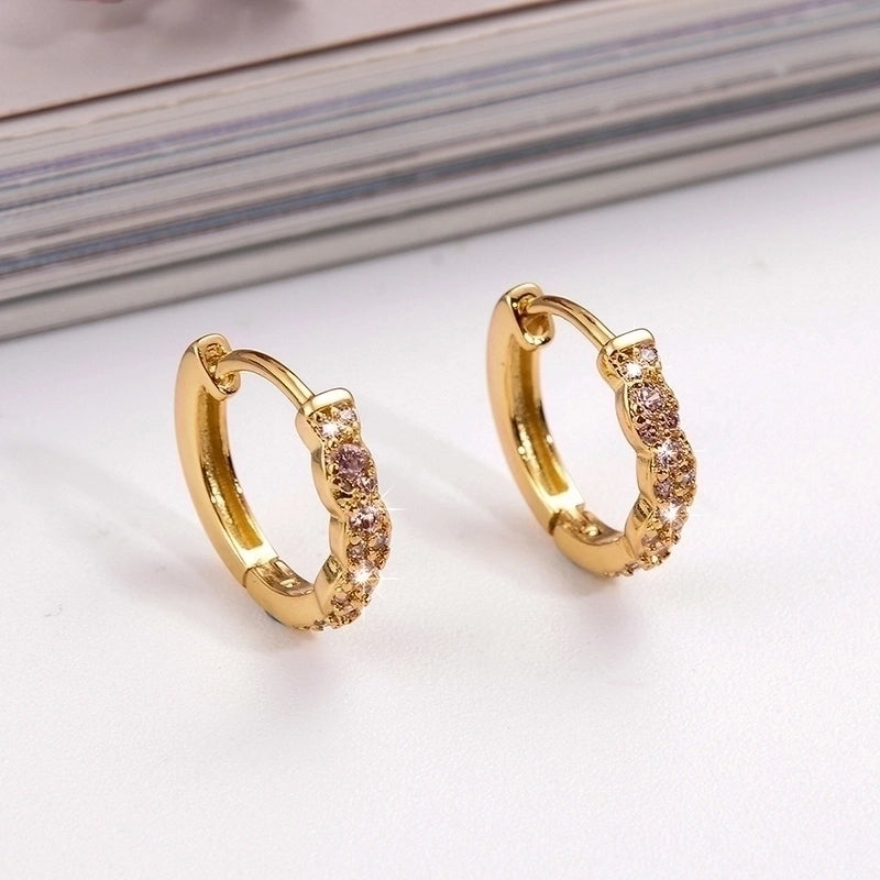 1 Pair Ig Style Minimalist Round Plating Inlay Copper Zircon 18k Gold Plated Earrings