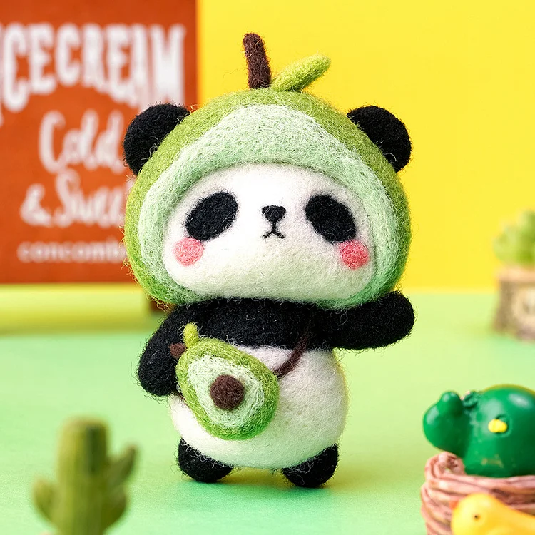 FeltingJoy - Panda Needle Felting Kit - Avocado