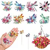 8Pcs 2D FIat Diamond Painting Kits Dragonfly Stakes Diamond Art Kits for Adults