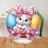 (US Only)2D Flat Easter Bunny Egg DIY Double-Sided Diamond Painting Desktop Decorations