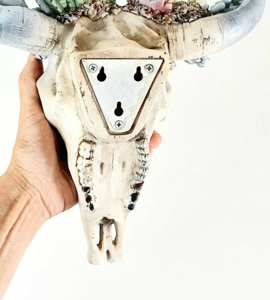SUCCULENT/FLOWER COW SKULL WALL DECOR NURSERY DECOR