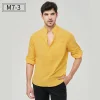 Men's Pure Cotton Stand Collar Linen Shirt