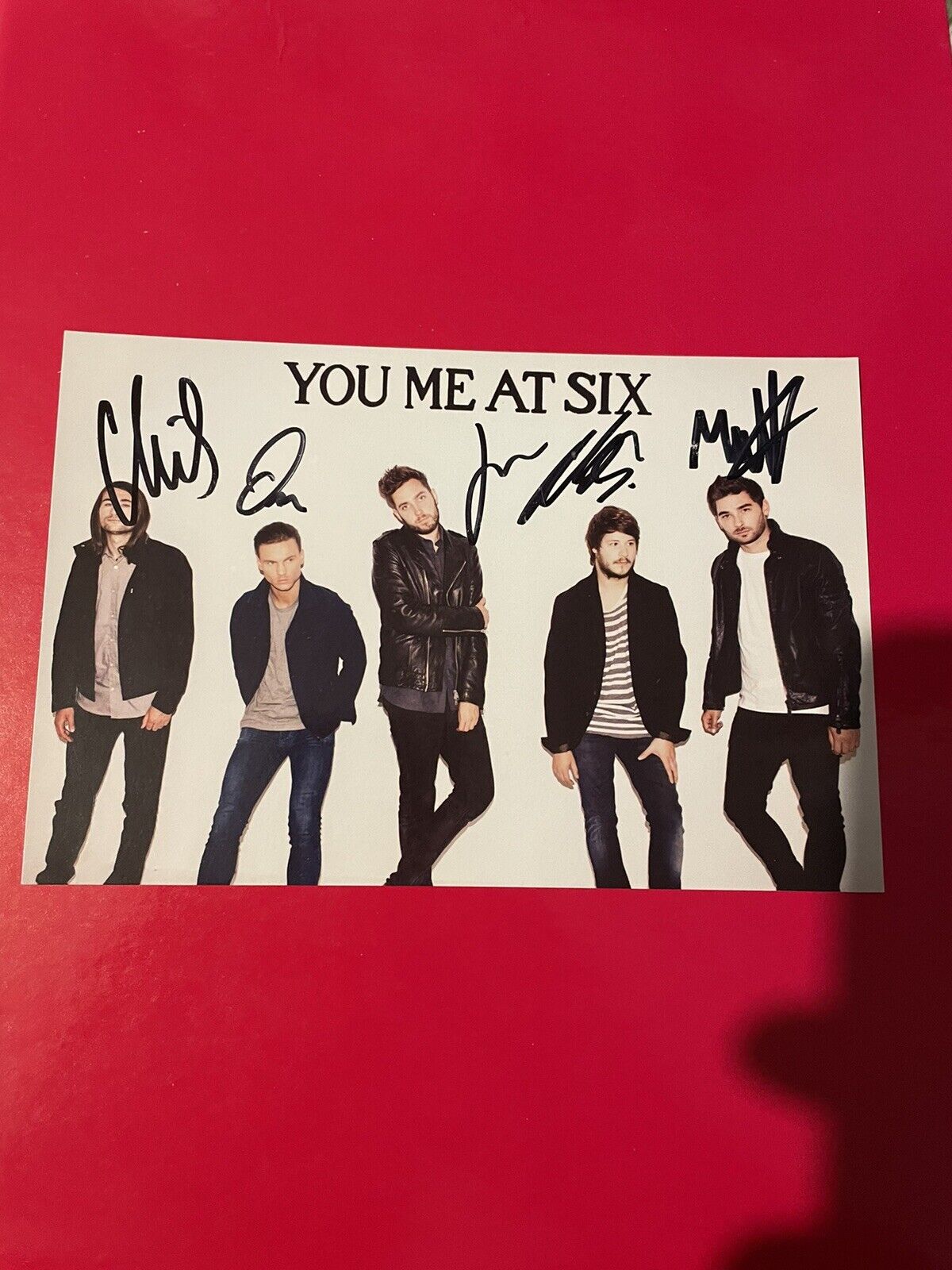 You Me At Six Hand Signed Promo Photo Poster painting Card Autograph