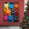 Diamond Painting-DIY Full Round Drill Colourful Cats