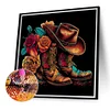 Diamond Painting-DIY Full Round Drill Flower Cowboy Boots（40*40CM)