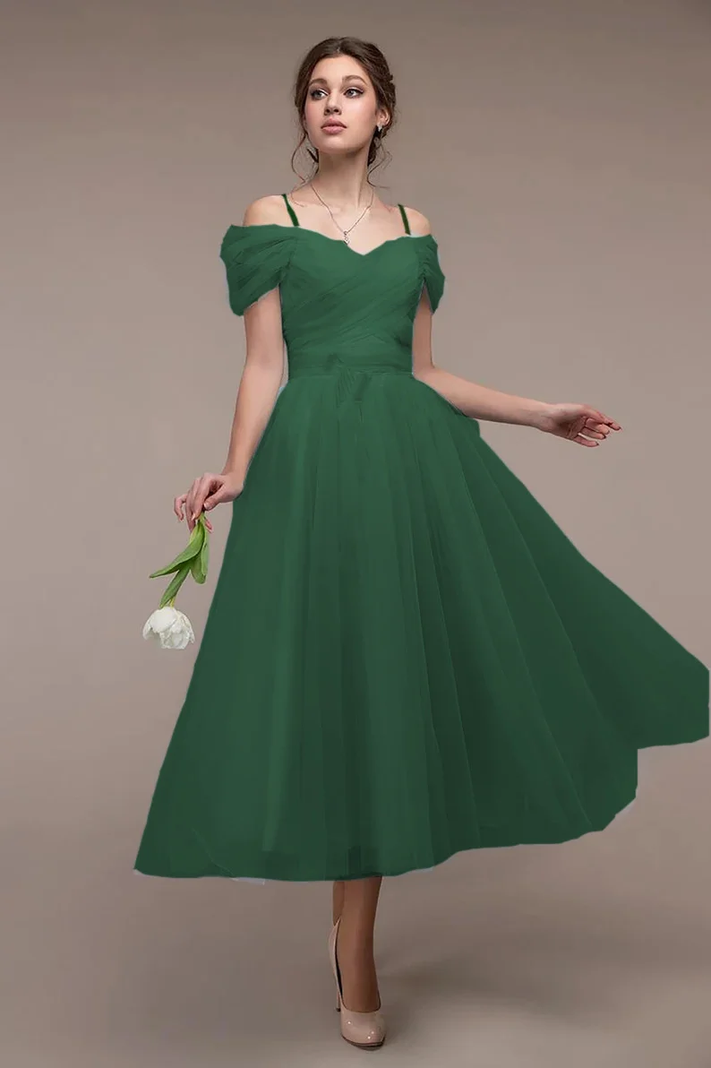 Uveng Uveng New Mesh Women's Dress Sexy One-Word Wedding Bridesmaid Dress