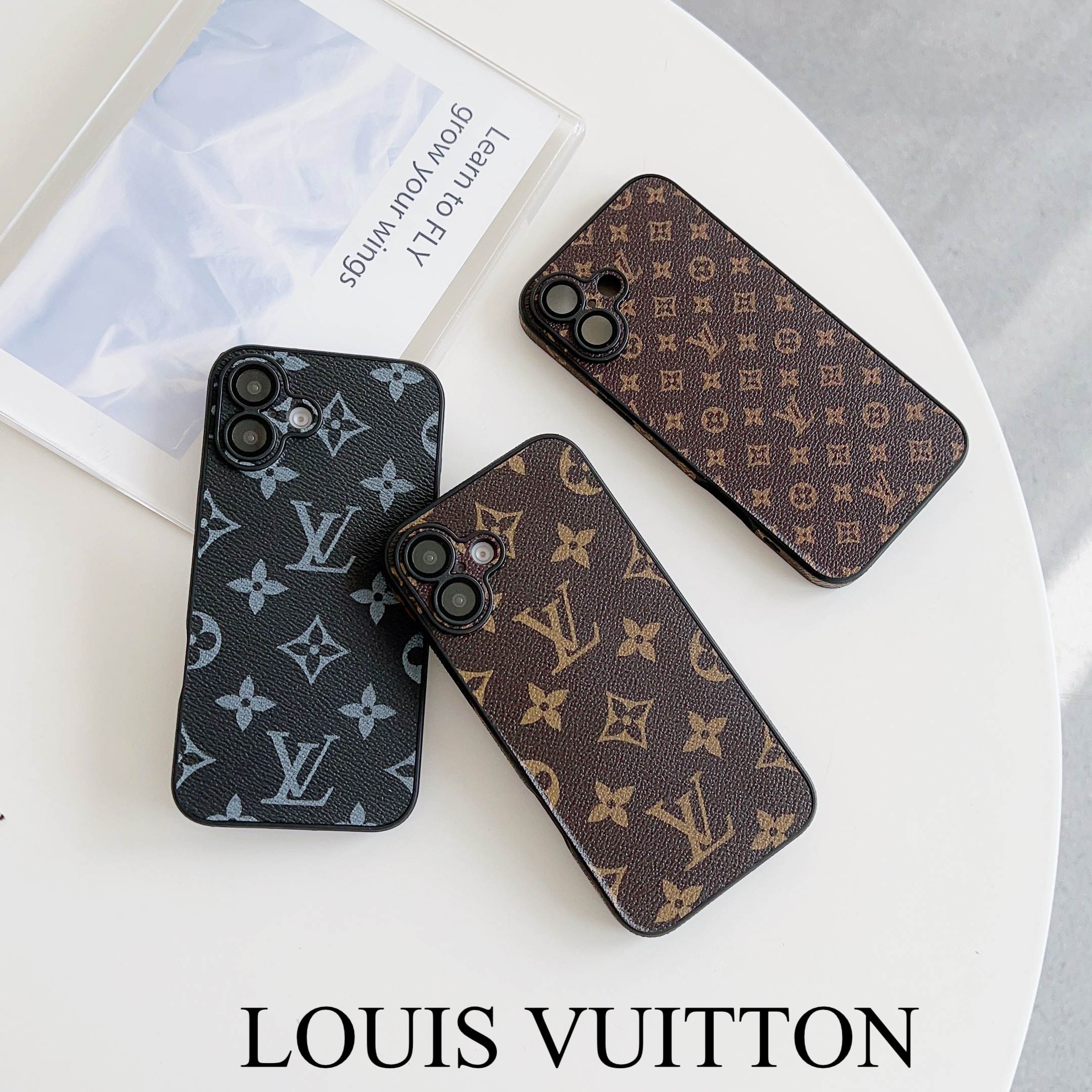 Classic Canvas LV Monogram Leather Apple iPhone Back Cover Protective Case