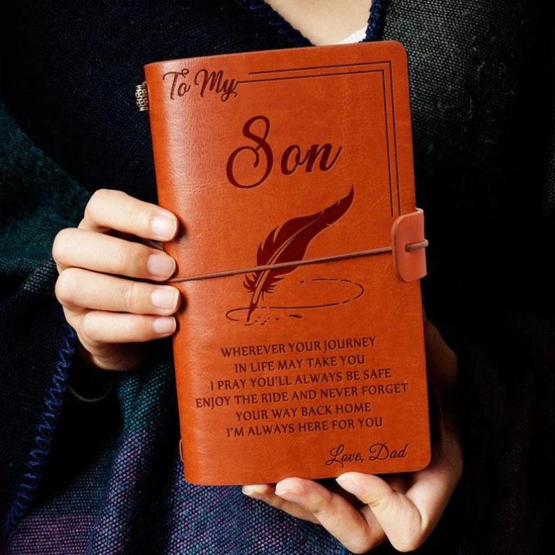 Unique Gift Dad To Son - Enjoy The Ride - Vintage Journal Notebook
