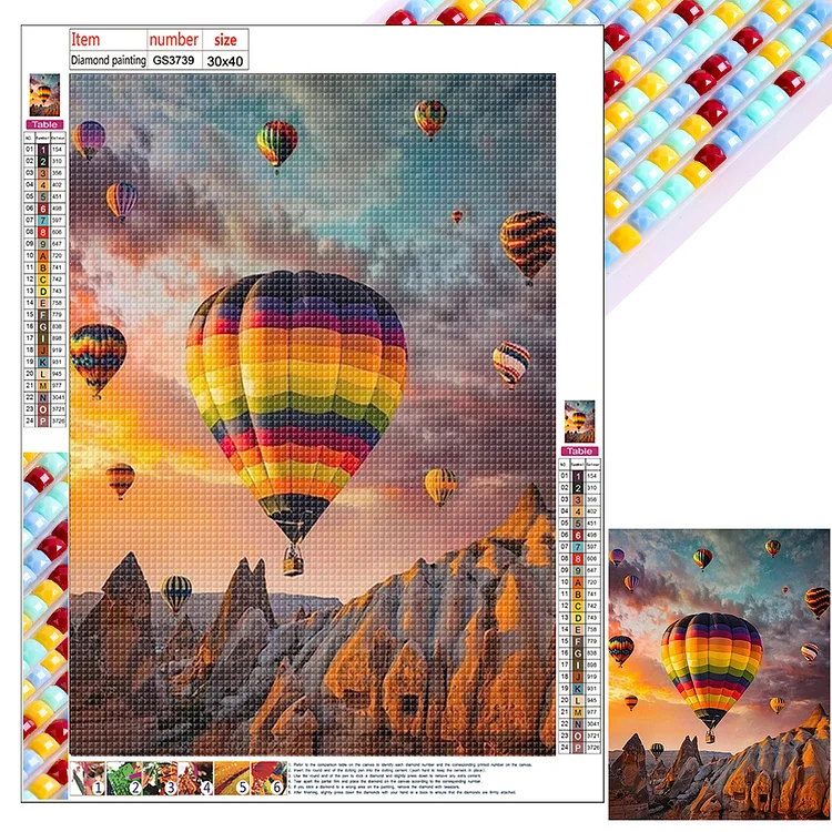 Hot Air Balloon 30*40CM (Canvas) Full Square Drill Diamond Painting gbfke