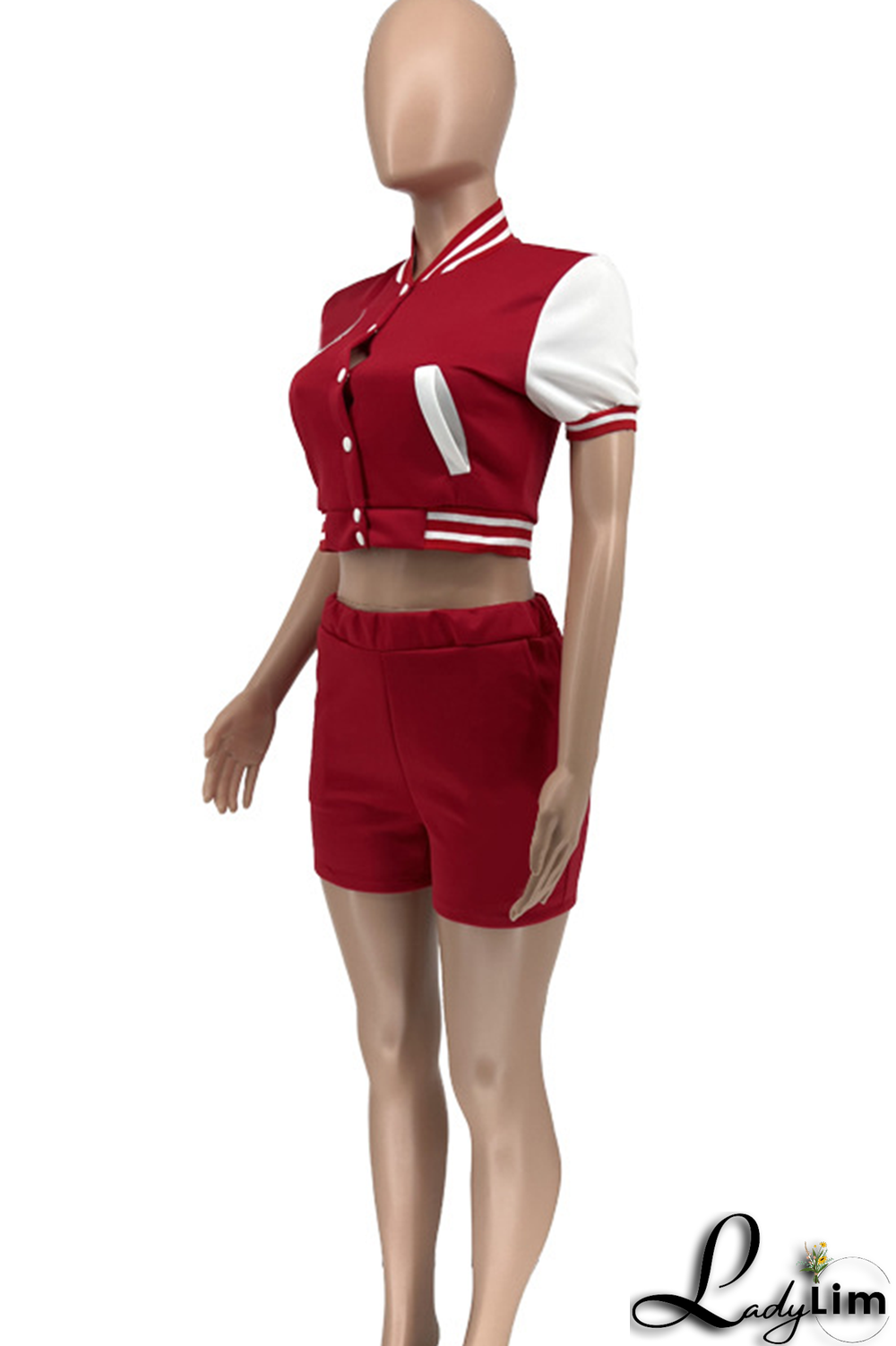 Coffee Casual Solid Split Joint Short Sleeve Two Pieces