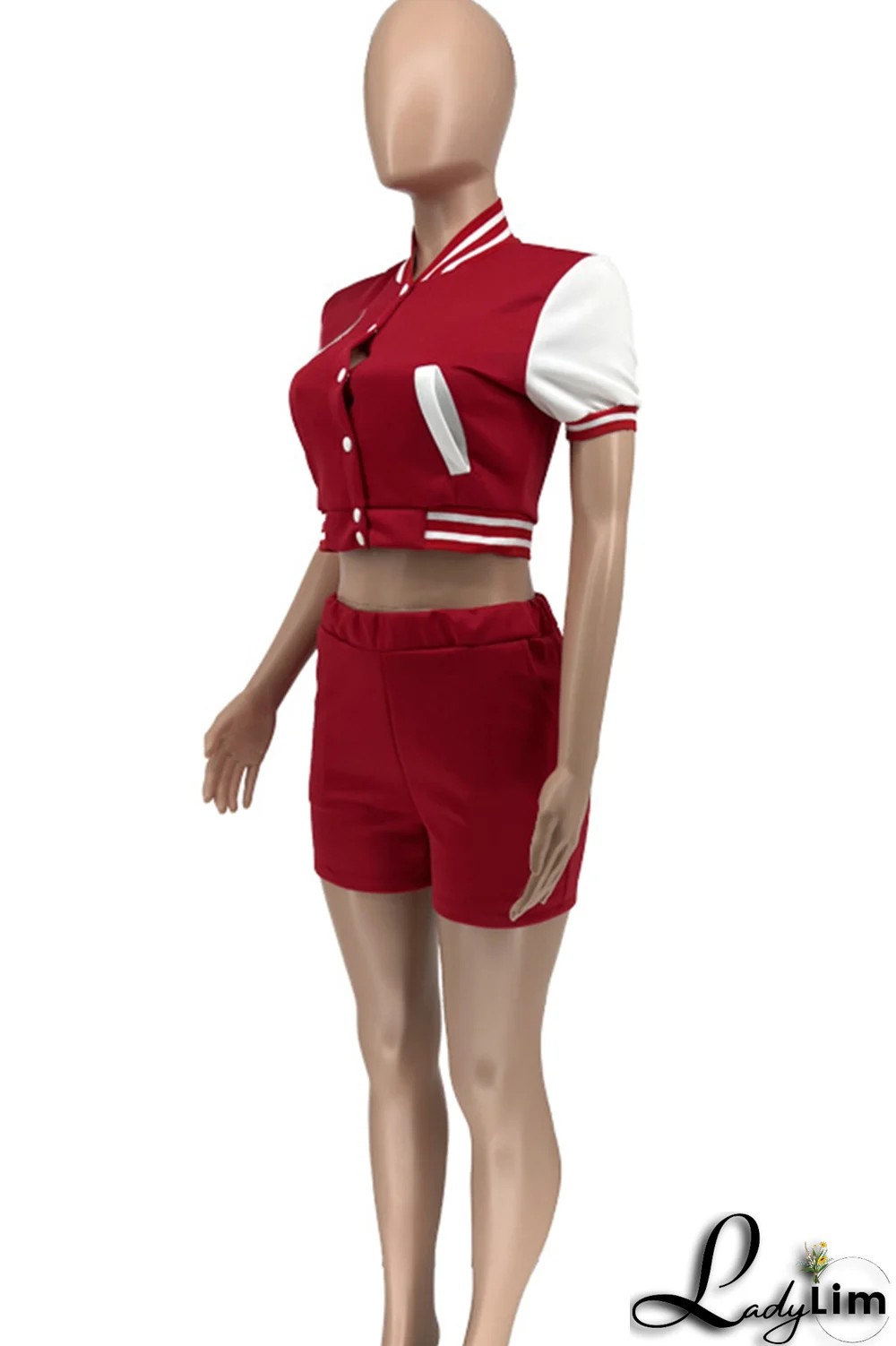 Coffee Casual Solid Split Joint Short Sleeve Two Pieces