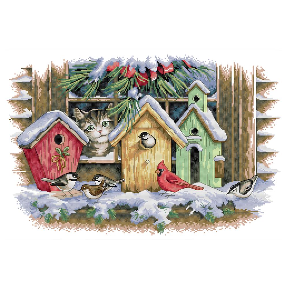 

Bird House - 14CT Stamped Cross Stitch - 55*41cm, 501 Original
