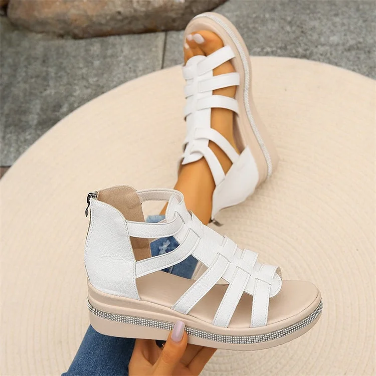 Elegant Rhinestone Wedge Sandals for Women