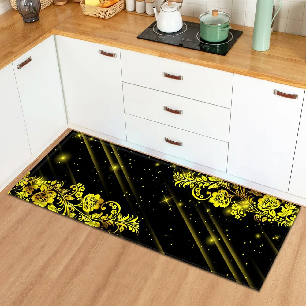 Marble Kitchen Carpet Absorbent Mat Doormat for Entrance Door 3D Wood Grain Pattern Bedroom Hallway Long floor mat Anti-Slip Rug