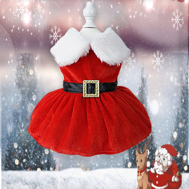 Pet Christmas Clothes Winter Old Man Classic Dog Clothes Christmas Dress Winter New Year Clothes Holiday One Piece