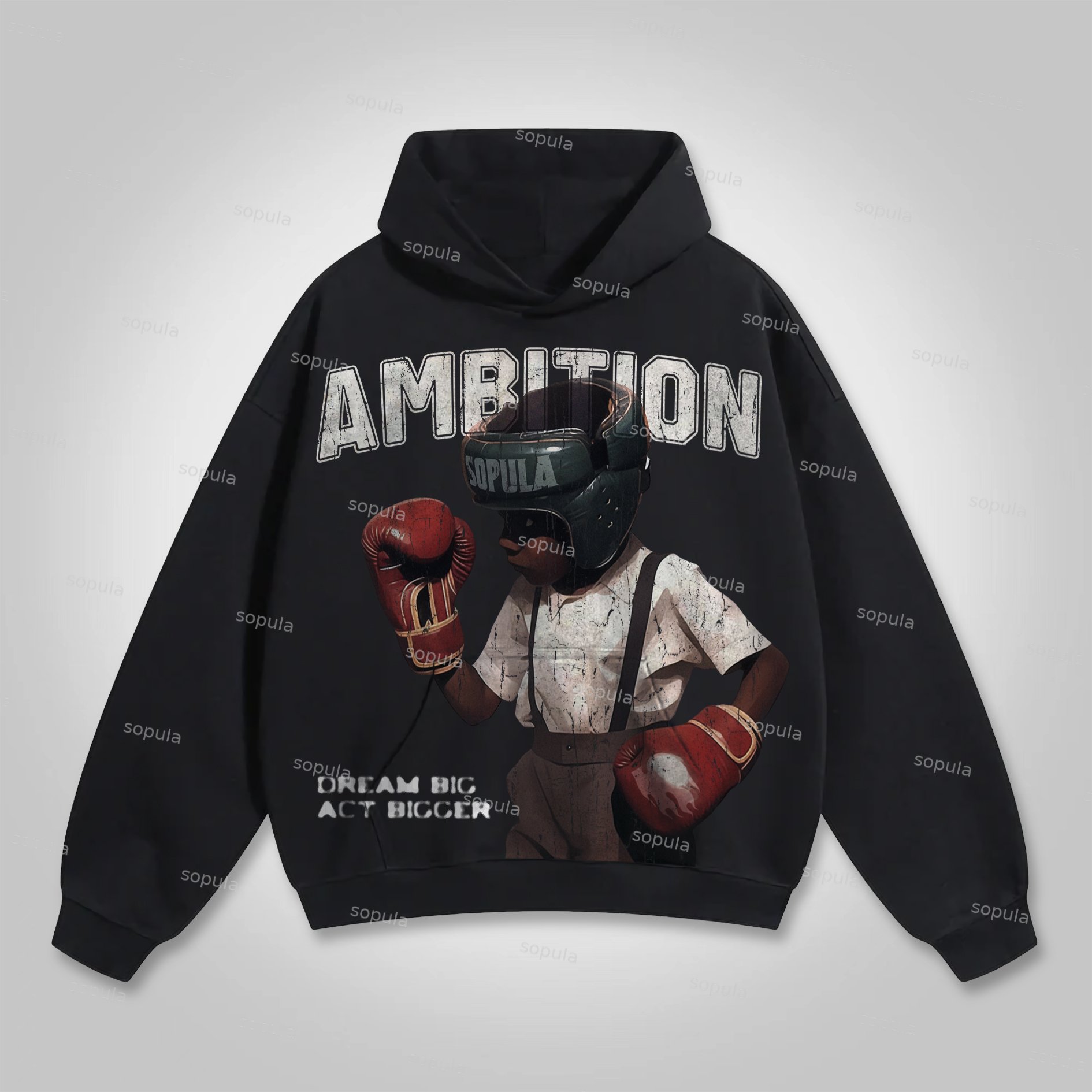 Sopula Boxer Follow Your Dream Vintage Graphic Pocket Hoodie