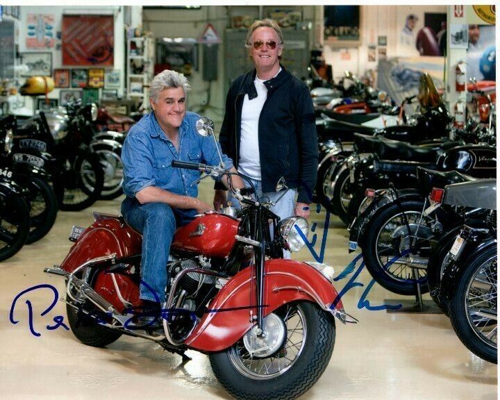 PETER FONDA and JAY LENO signed autographed JAY LENO'S GARAGE Photo Poster painting