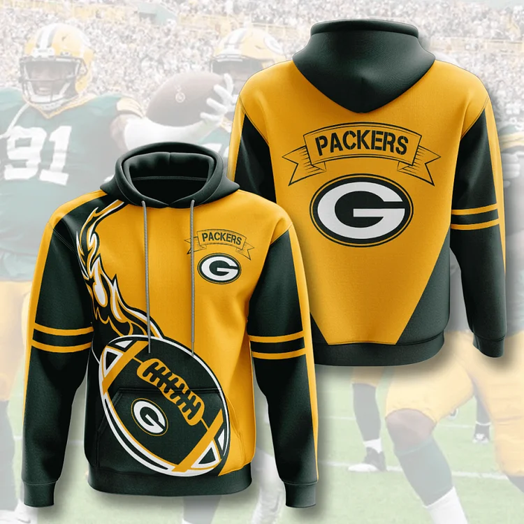 Green Bay Packers 3D Printed Hooded Pocket Pullover Hoodie