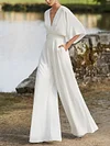 White Color Half Sleeves Bohemia Jumpsuits
