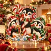 DIY Pearl Diamond Painting Acrylic Stand, Christmas Double-Sided Printed Tabletop Decoration, Special Shaped Diamond Art Craft Kit for Home Decor