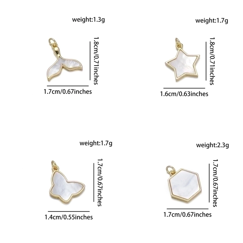Ig Style Geometric Star Fish Tail Copper 18k Gold Plated Charms