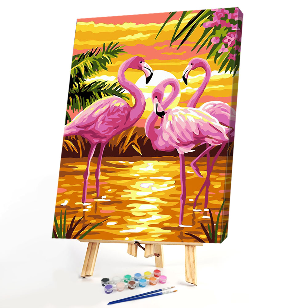 

40x50cm - Paint By Numbers Flamingos, 501 Original