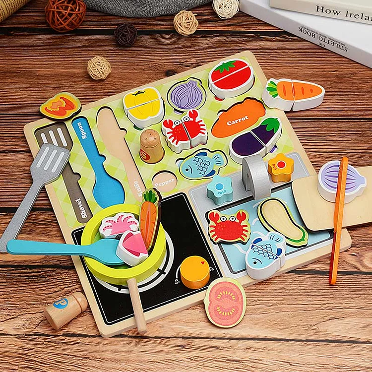 Wooden Toy Kitchen Set For Girls Cooking Set Toys With Magnetic Wooden Toys