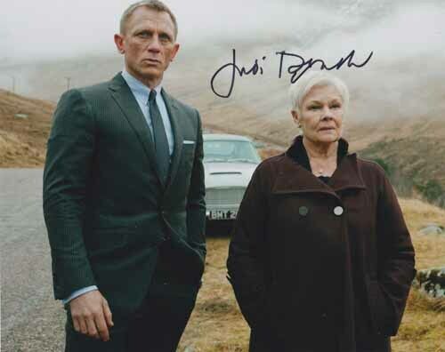 JUDI DENCH JAMES BOND AUTHENTIC AUTOGRAPH AS M IN SKYFALL ASTON MARTIN & 007