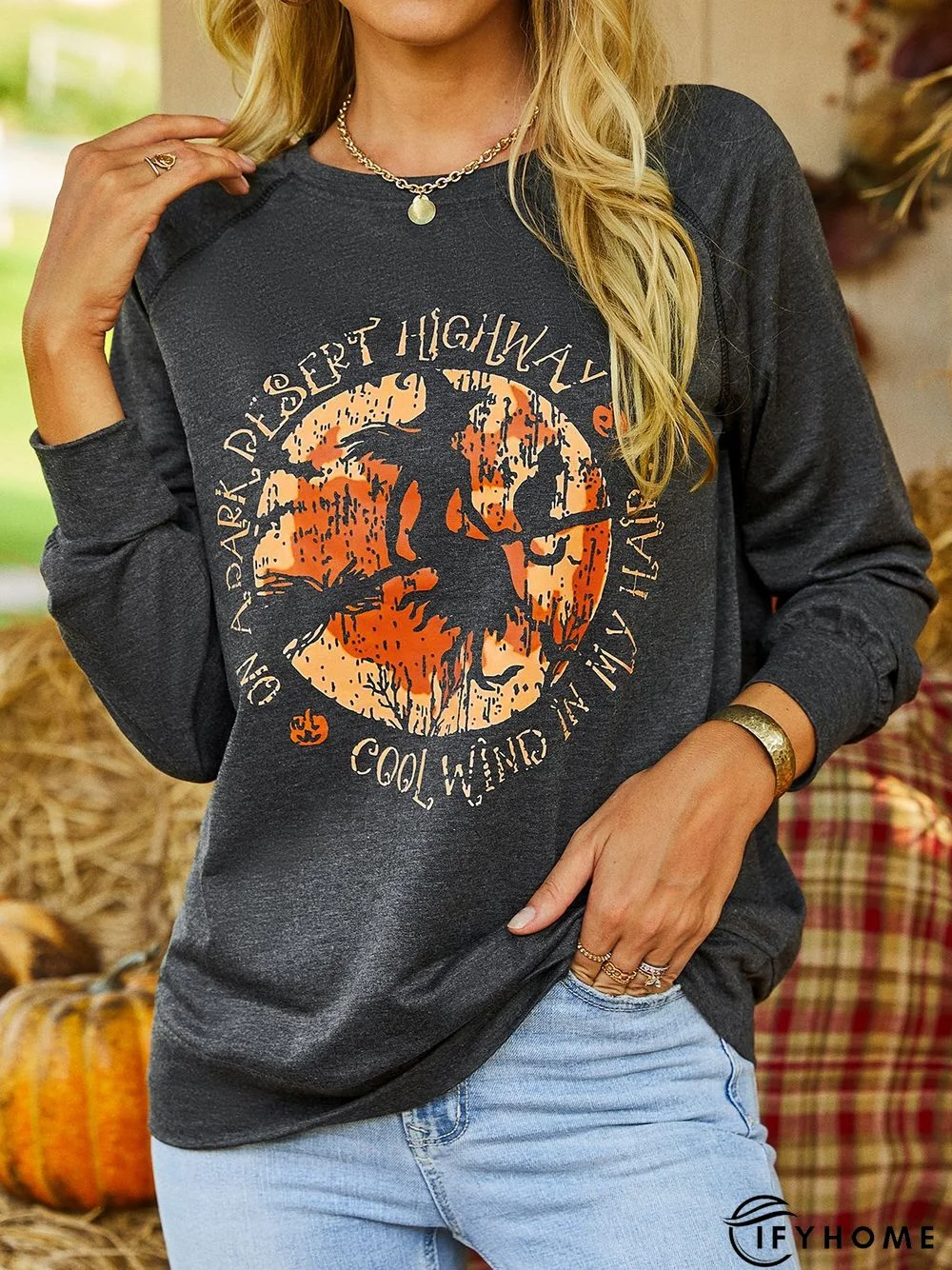 Crew Neck Animal Regular Fit Tunic Sweatshirt | IFYHOME