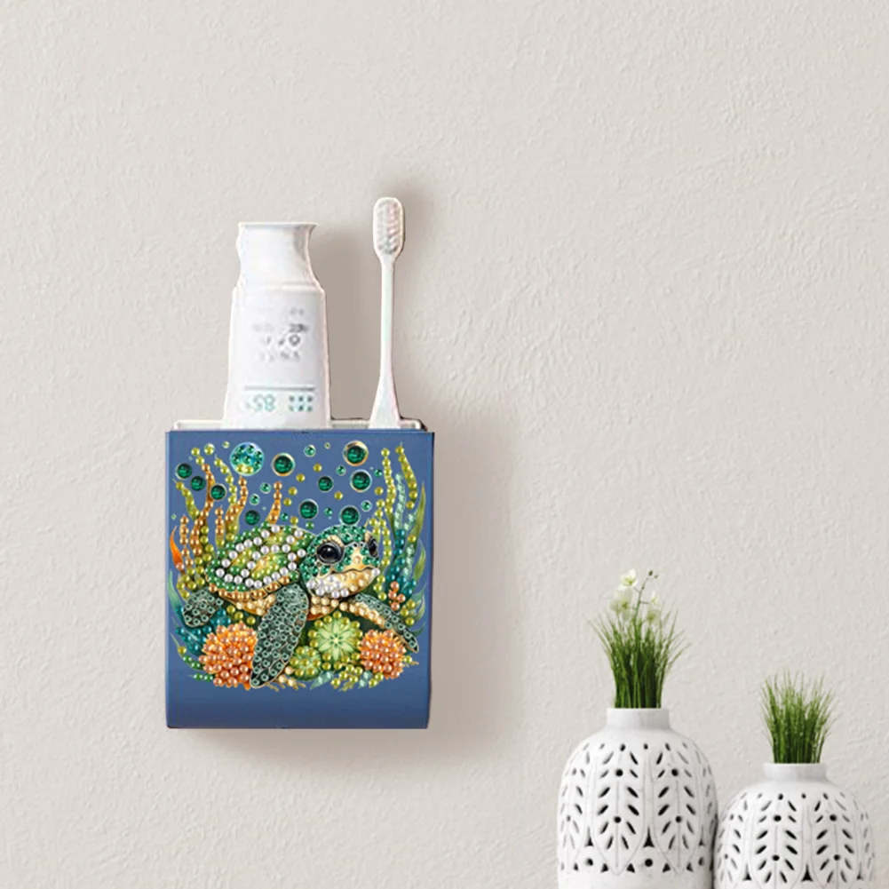 Water Turtle DIY Diamond Painting Kit Wall-Mounted Phone Charging Station Decor
