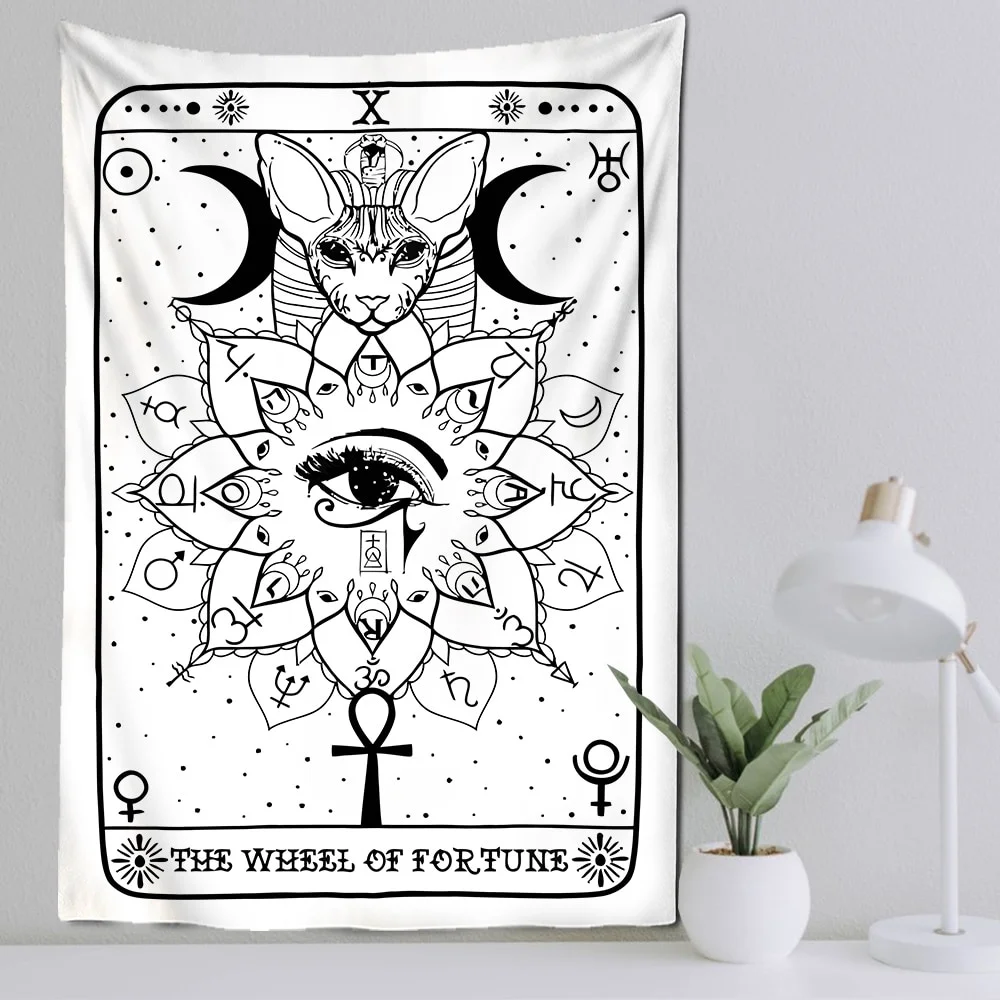 Athvotar Card Tapestry Wall Hanging Astrology Divination Sun And Moon Wall Hanging Hippie Bohemian Wall Rugs Dorm Decor Blanket
