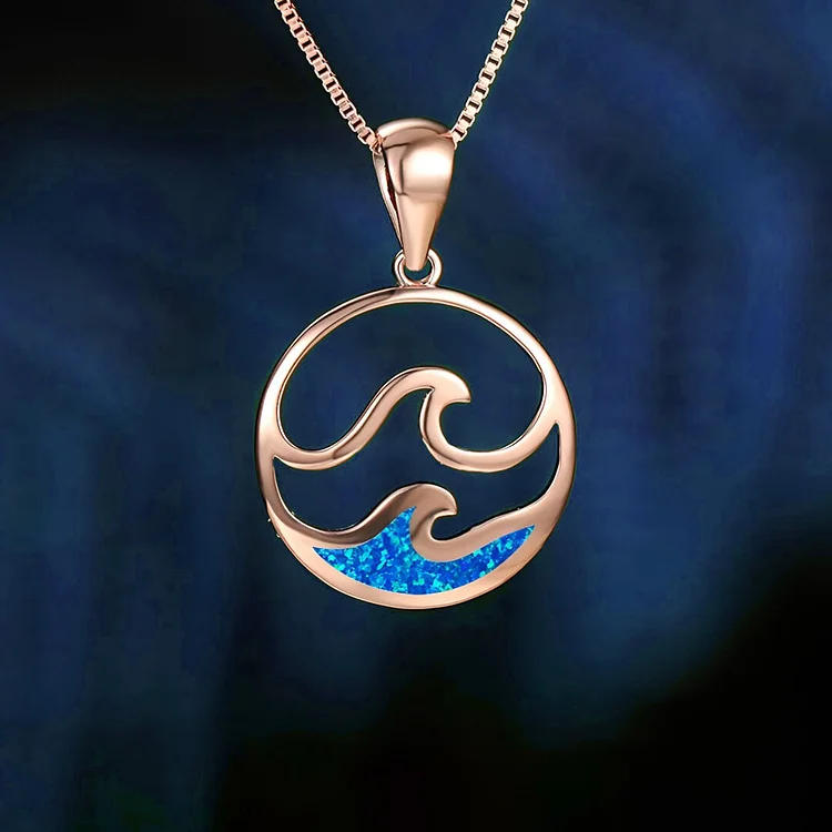 For Daughter - S925 Life is a Beach Enjoy the Waves Wave Necklace