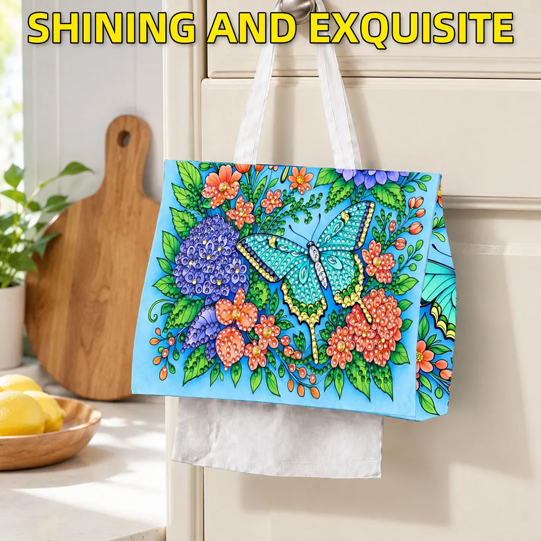 Diamond Tissue Organizer Exquisite Craftsmanship for Bathroom Bedroom Decor (Blue Butterfly)