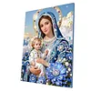 Mother of God DIY Special Shape Drill Pearl Gem Diamond Art Painting Kit with Frame 30x40cm Pearl Art Painting Set for Adults Beginners Home Decor