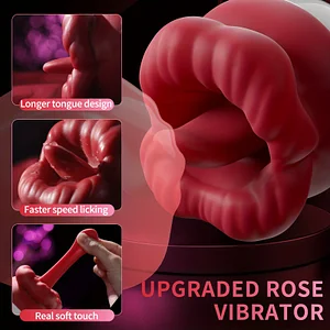 Mouth Desire 10-Speed Licking Rose Tongue Vibrator Women's Orgasm Vibrator