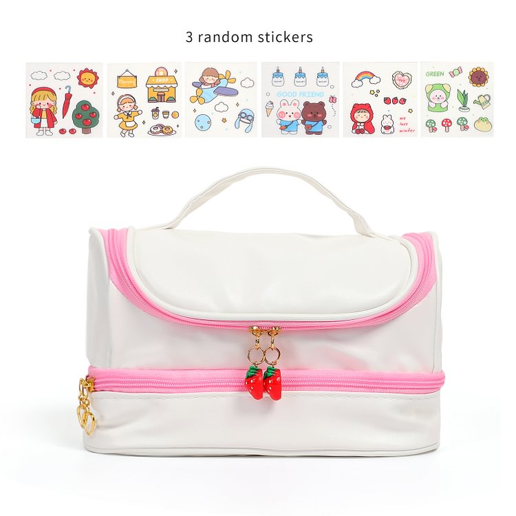 JOURNALSAY Double-layer Large Capacity Kawaii Portable Creativity Pencil Bags
