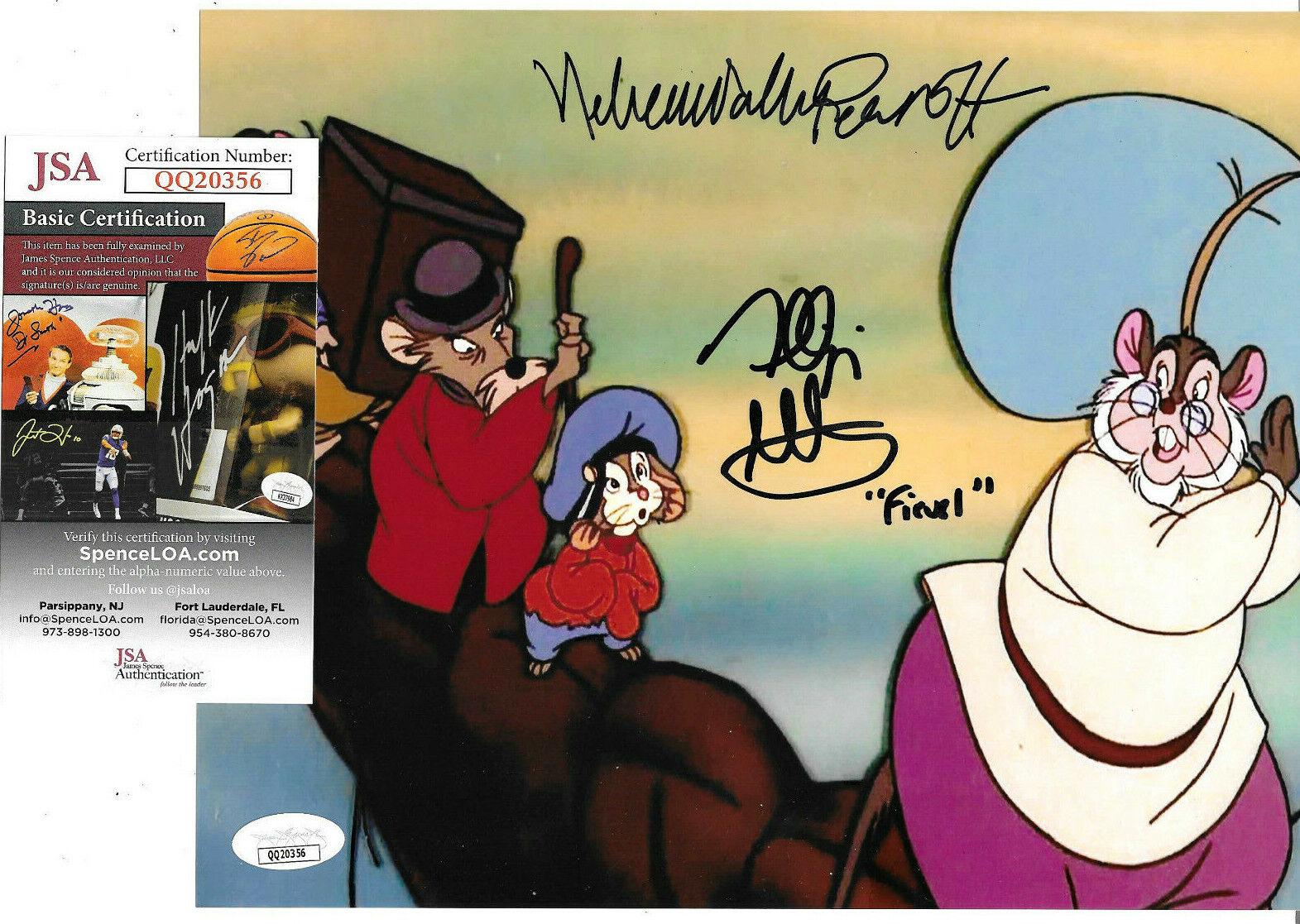 Phillip Glasser & Nehemiah Persoff Signed 8x10 Photo Poster painting, An American Tail, JSA COA