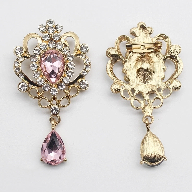 Minimalist Pin Water Droplets Alloy Inlay Rhinestones Unisex Brooches