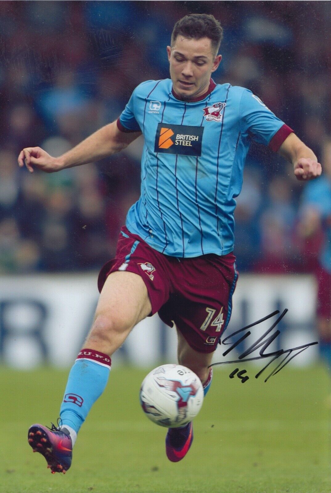 Tom Hopper Hand Signed 12x8 Photo Poster painting - Football Autograph - Scunthorpe United 1.