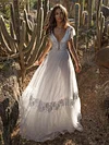 V-neck Backless Maxi Wedding Dress
