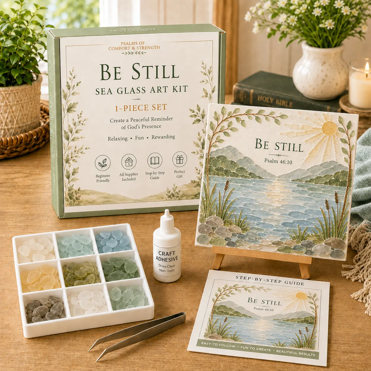 ✝️This Season's Best-Sellers✝️ Psalms of Comfort & Strength Sea Glass Art Kit